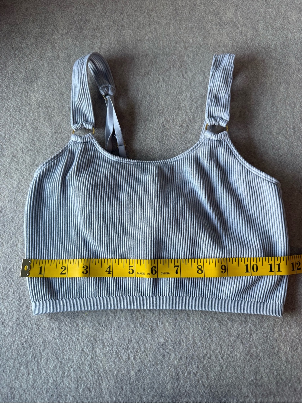 aerie Light Blue Ribbed Square-Neck Tank - Picture 2 of 5